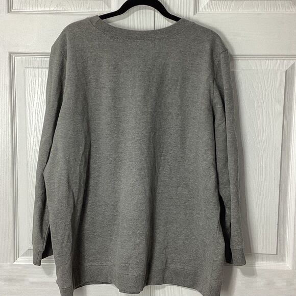 Woman Within Pullover Sweatshirt Gray 4X - Picture 2 of 8